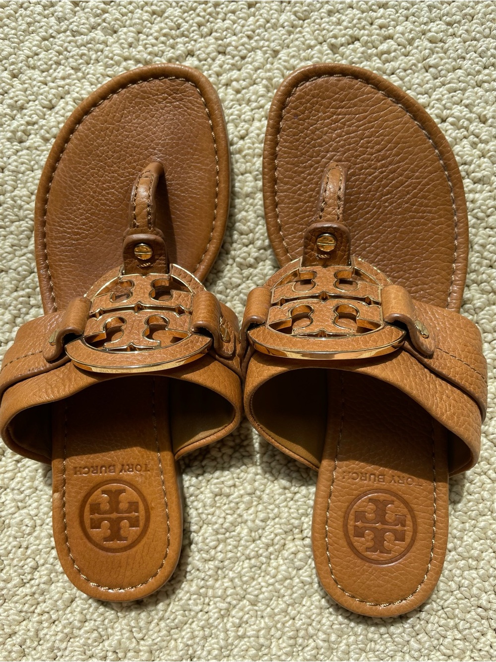 Tory Burch - beautiful saddle brown leather sandals